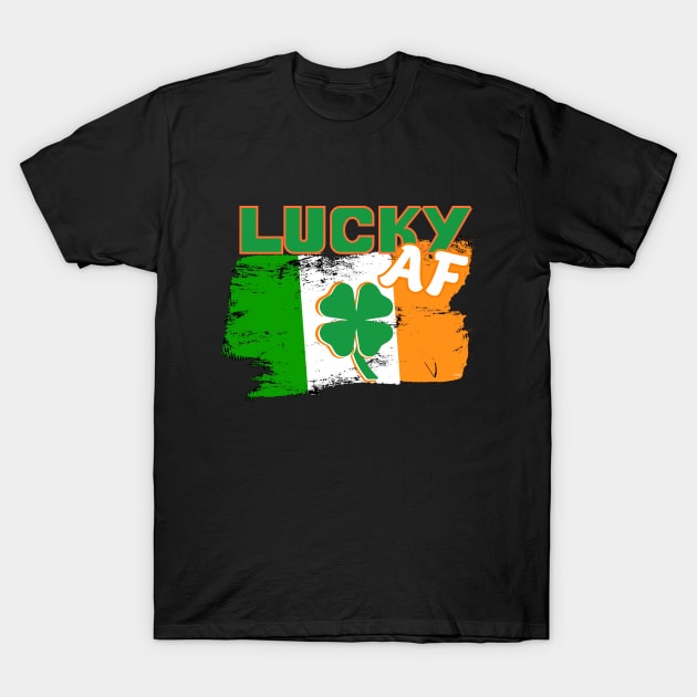 Lucky AF Irish St. Patty Day T-Shirt by Odd Hourz Creative